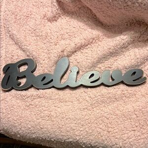 Black “Believe” Wall Decor